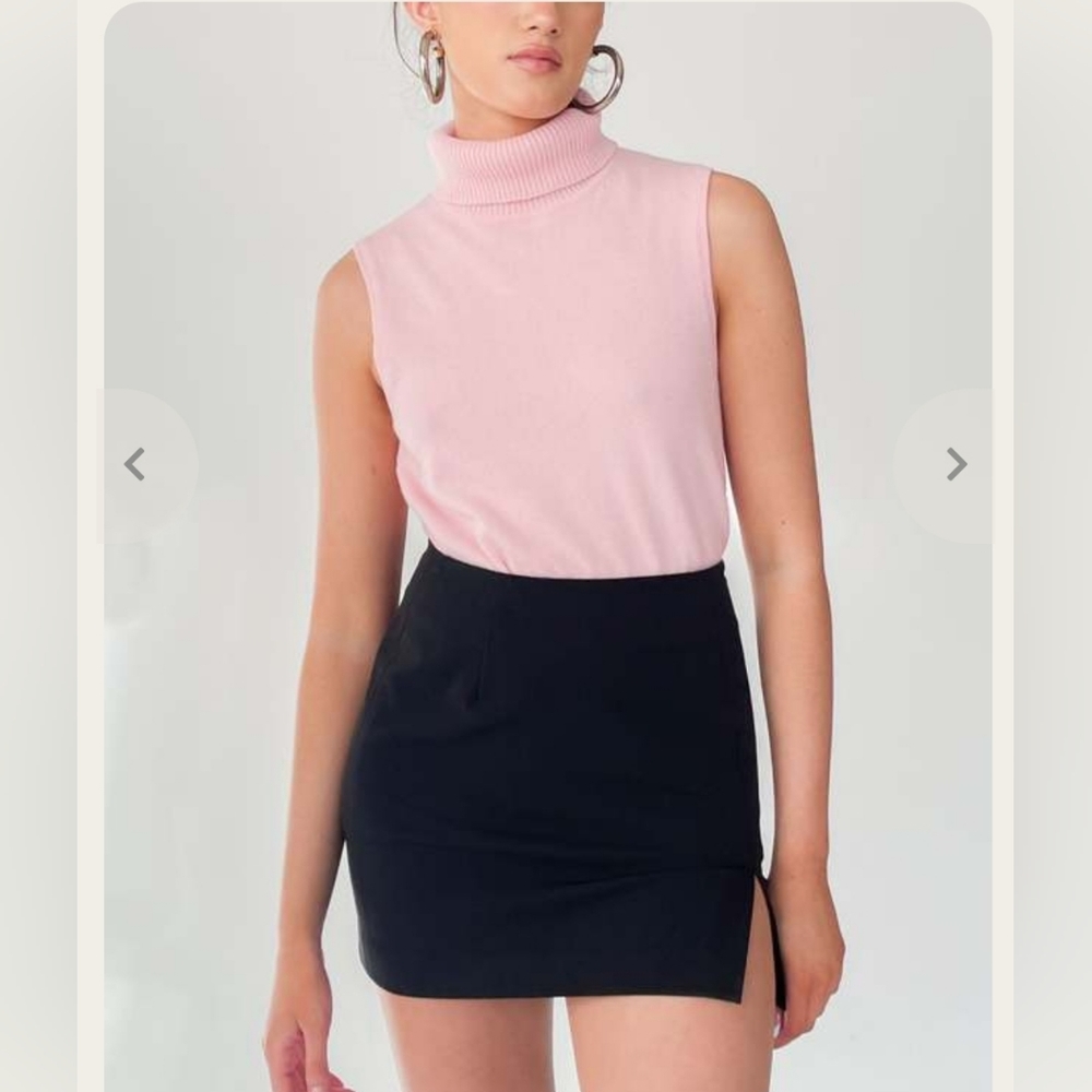 Lands End Sleeveless Pink Turtle neck sweater